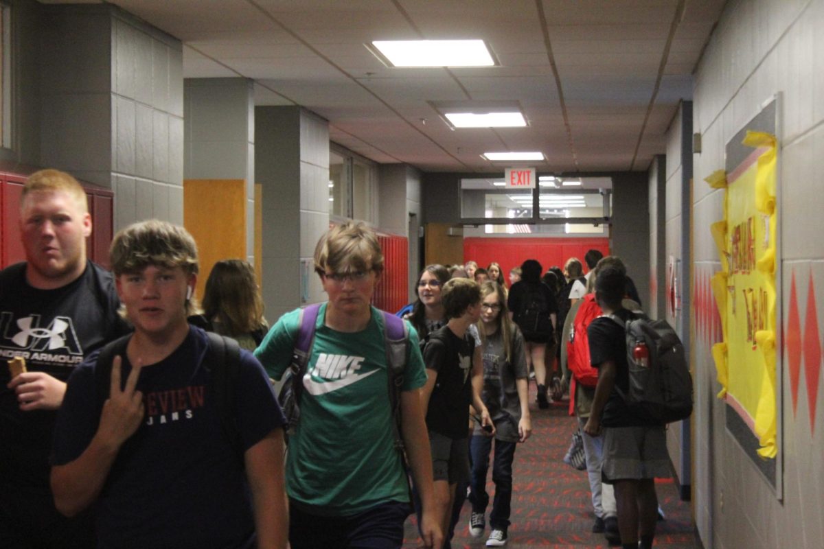 PHS students fill the halls for the first day of school, 2023.